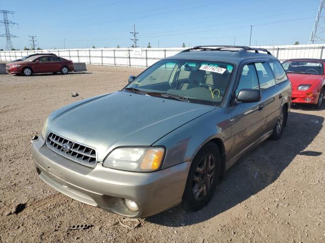 4S3BH675137637769 - 2003 SUBARU OUTBACK GREEN photo 2