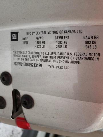 2G1WJ15K679213129 - 2007 CHEVROLET MONTE CARL ვერცხლისფერი ფოტო 10