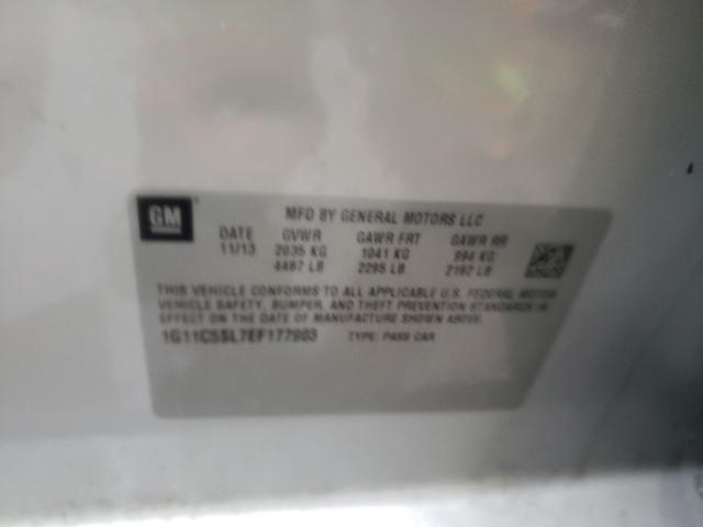 1G11C5SL7EF177903 - 2014 CHEVROLET MALIBU 1LT 银色 照片 10