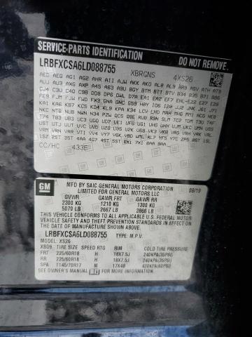 LRBFXCSA6LD088755 - 2020 BUICK ENVISION E BLUE photo 10