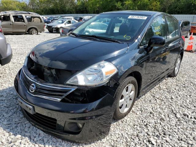 3N1BC1CP8AL397026 - 2010 NISSAN VERSA S BLACK photo 2