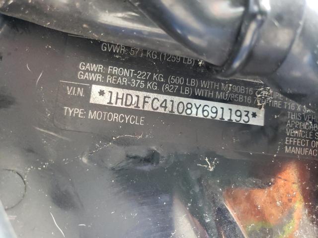 1HD1FC4108Y691193 - 2008 HARLEY-DAVIDSON FLHTCUI 蓝色 照片 10