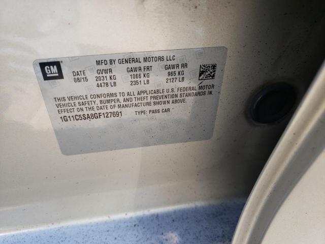 1G11C5SA8GF127691 - 2016 CHEVROLET MALIBU LIM 奶油色 照片 10