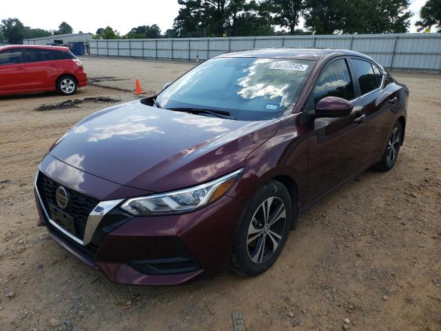 3N1AB8CVXMY268945 - 2021 NISSAN SENTRA SV MAROON photo 2