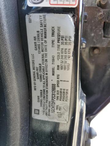 1GCHTDFP2C8139008 - 2012 CHEVROLET COLORADO L BLACK photo 10