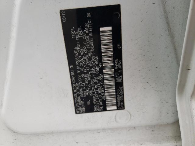 JTLZE4FE7CJ019084 - 2012 TOYOTA SCION XB თეთრი ფოტო 10