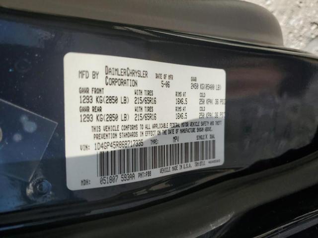 1D4GP45R86B717335 - 2006 DODGE CARAVAN SXT  photo 10