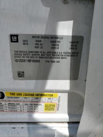 1G1ZC5E11BF169000 - 2011 CHEVROLET MALIBU 1LT თეთრი ფოტო 10