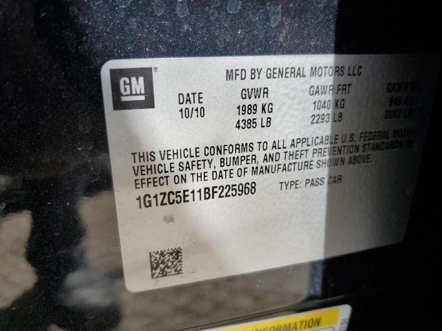 1G1ZC5E11BF225968 - 2011 CHEVROLET MALIBU 1LT 黑色 照片 10