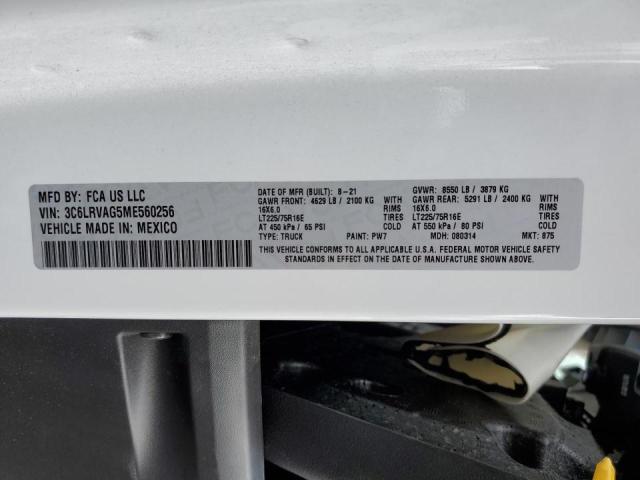 3C6LRVAG5ME560256 - 2021 RAM PROMASTER 白色 照片 10