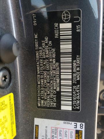 NMTKHMBX9JR036799 - 2018 TOYOTA C-HR XLE GRAY photo 10