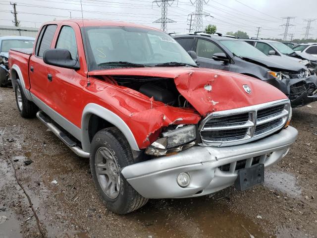 1D7HL48NX4S591178 - 2004 DODGE DAKOTA QUA RED photo 1