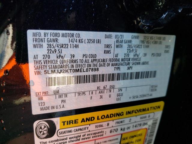 5LMJJ2KT0MEL07898 - 2021 LINCOLN NAVIGATOR 黑色 照片 10