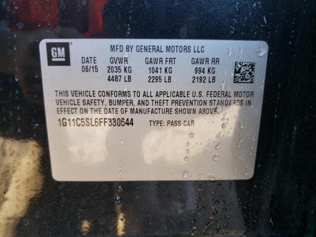 1G11C5SL6FF330644 - 2015 CHEVROLET MALIBU 1LT გრაფიტი ფოტო 10