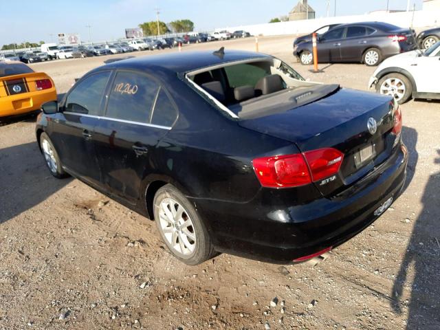 3VWDX7AJ6DM267981 - 2013 VOLKSWAGEN JETTA SE BLACK photo 3