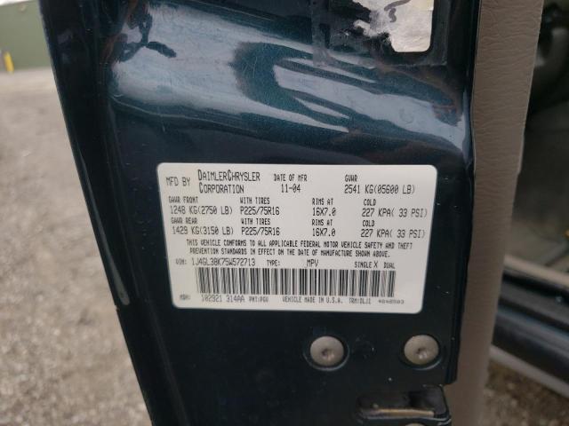 1J4GL38K75W572713 - 2005 JEEP LIBERTY RE TEAL photo 10