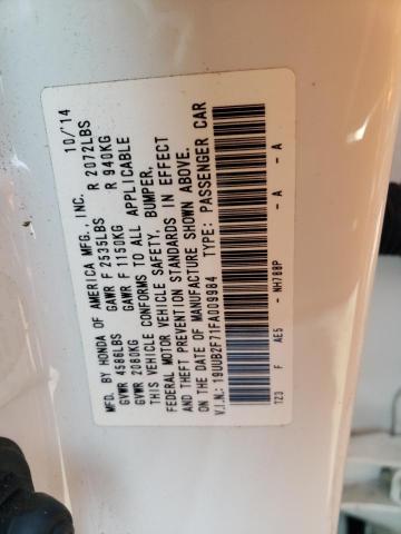 19UUB2F71FA009984 - 2015 ACURA TLX ADVANC WHITE photo 10