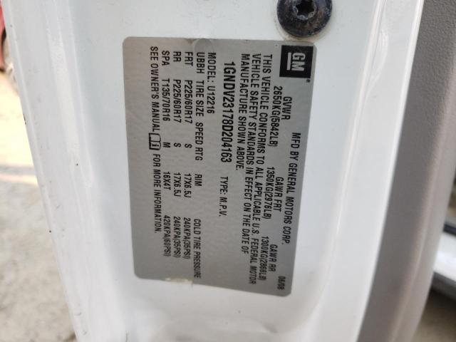 1GNDV23178D204163 - 2008 CHEVROLET UPLANDER L Ağ foto 10