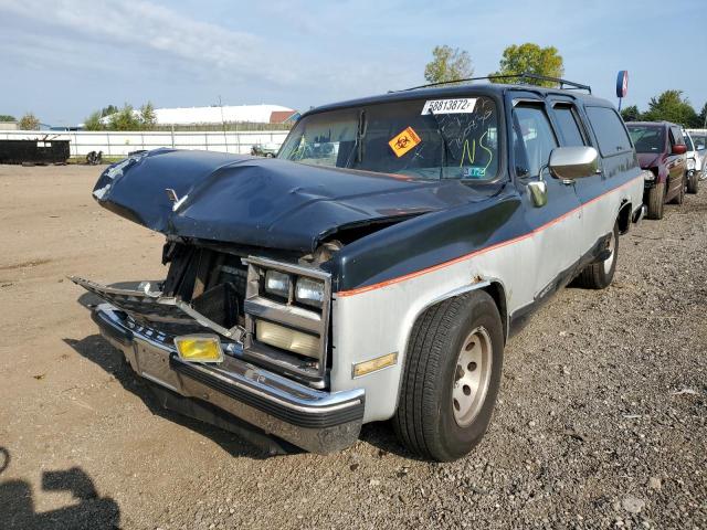 1GNER16K2LF143163 - 1990 CHEVROLET SUBURBAN R BLUE photo 2