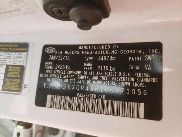 5XXGR4A61DG171956 - 2013 KIA OPTIMA WHITE photo 10