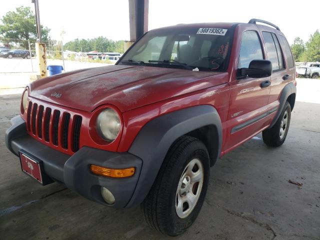 1J4GK48K14W128105 - 2004 JEEP LIBERTY SP RED photo 2