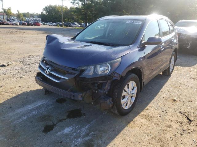 2HKRM4H78DH688701 - 2013 HONDA CR-V EXL BLUE photo 2