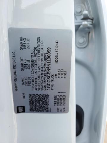 1GCGSCEN5N1190099 - 2022 CHEVROLET COLORADO L WHITE photo 10