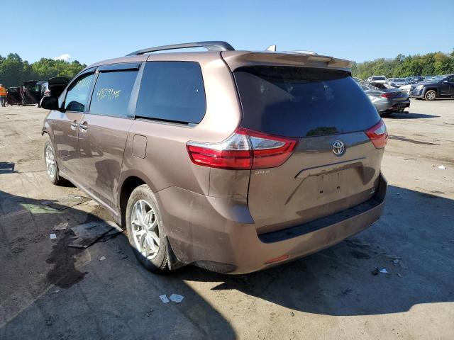 5TDJZ3DC4KS225456 - 2019 TOYOTA SIENNA LE BROWN photo 3