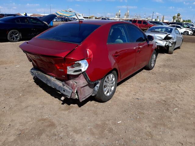 KNAFU4A26C5574550 - 2012 KIA FORTE EX RED photo 4