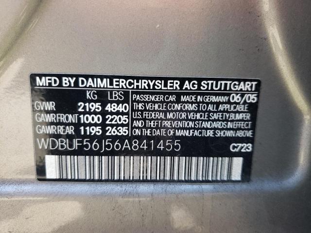 WDBUF56J56A841455 - 2006 MERCEDES-BENZ E 350 SILVER photo 10