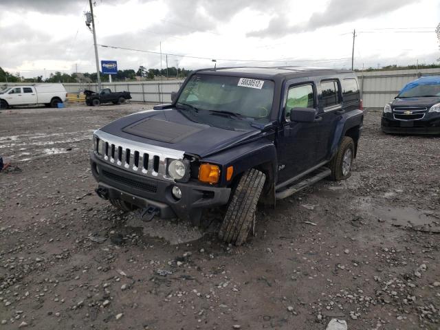 5GTDN13E978101509 - 2007 HUMMER H3 BLUE photo 2