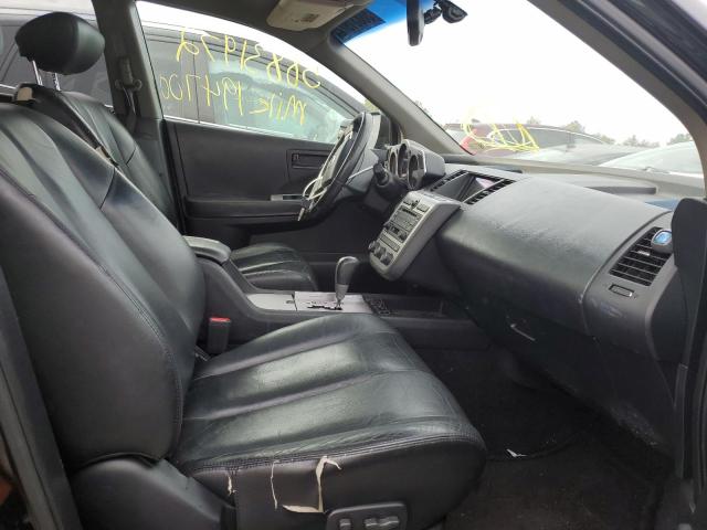 JN8AZ08W74W317719 - 2004 NISSAN MURANO BLACK photo 5