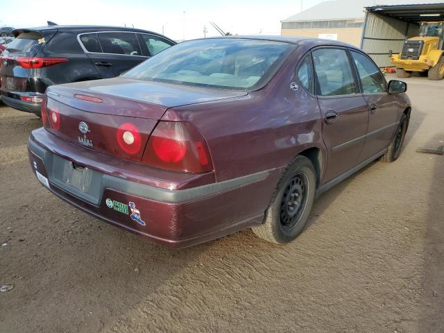 2G1WF52E639302121 - 2003 CHEVROLET IMPALA MAROON photo 4