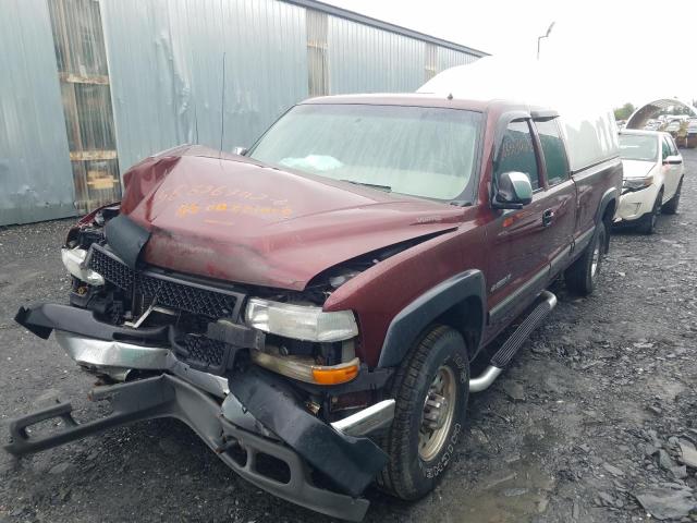 1GCHK29U11E148645 - 2001 CHEVROLET SILVERADO BURGUNDY photo 2