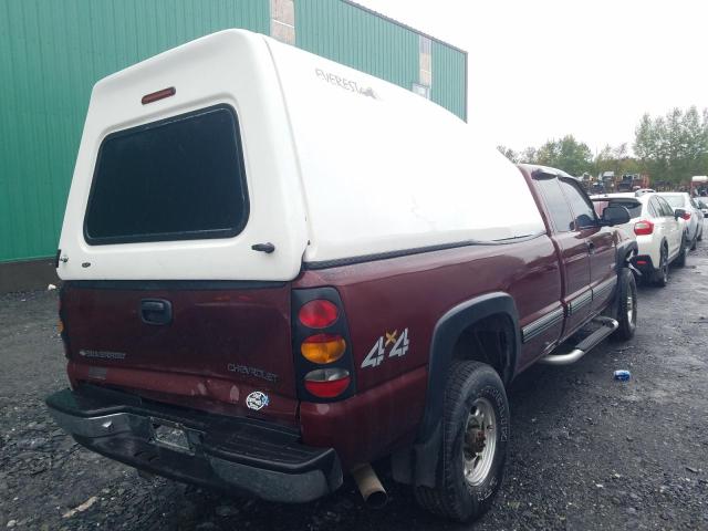 1GCHK29U11E148645 - 2001 CHEVROLET SILVERADO BURGUNDY photo 4