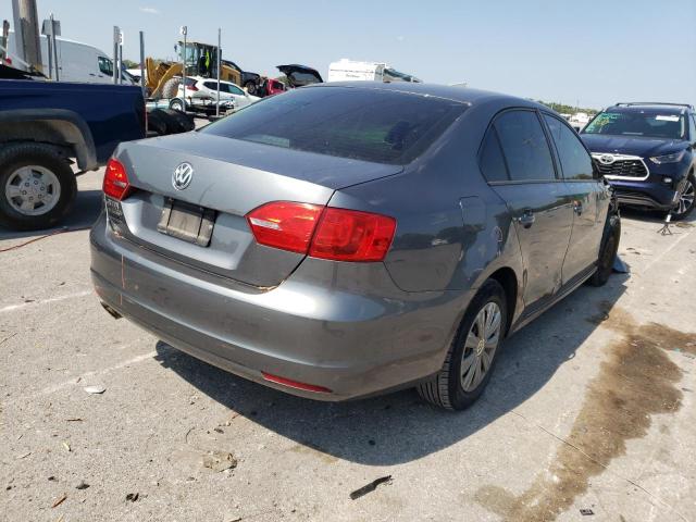 3VW2K7AJ4DM298703 - 2013 VOLKSWAGEN JETTA BASE GRAY photo 4