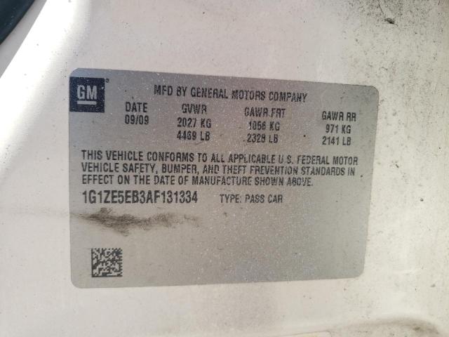 1G1ZE5EB3AF131334 - 2010 CHEVROLET MALIBU LTZ თეთრი ფოტო 10