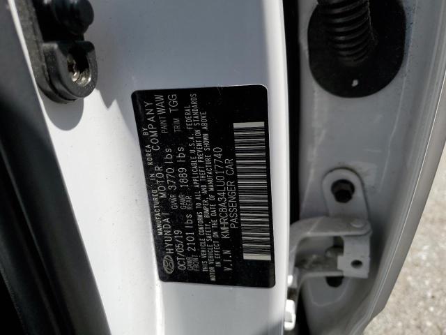 KMHRC8A34LU017740 - 2020 HYUNDAI VENUE SEL WHITE photo 10