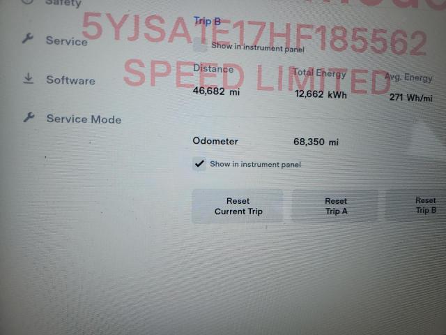 5YJSA1E17HF185562 - 2017 TESLA MODEL S Ağ foto 8