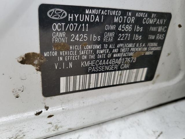 KMHEC4A44BA017673 - 2011 HYUNDAI SONATA HYB WHITE photo 10