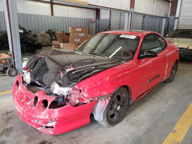 KMHJG25F51U238778 - 2001 HYUNDAI TIBURON RED photo 2