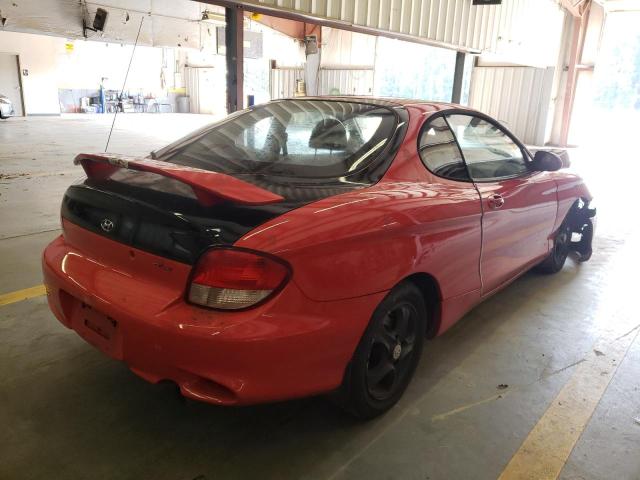 KMHJG25F51U238778 - 2001 HYUNDAI TIBURON RED photo 4