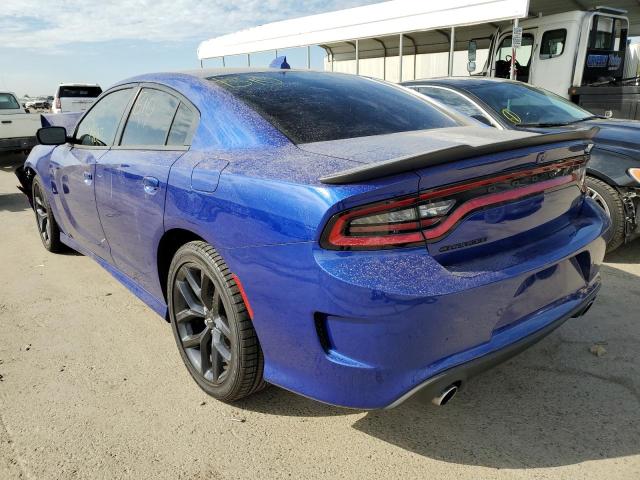 2C3CDXHG3MH650216 - 2021 DODGE CHARGER GT BLUE photo 3