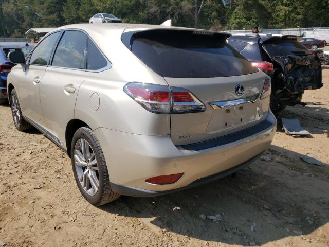 2T2ZB1BA2FC004624 - 2015 LEXUS RX 450H BEIGE photo 3