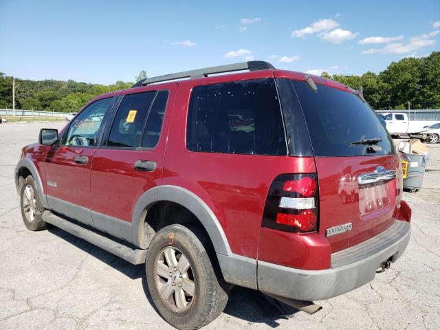 1FMEU63E06UA64234 - 2006 FORD EXPLORER MAROON photo 3