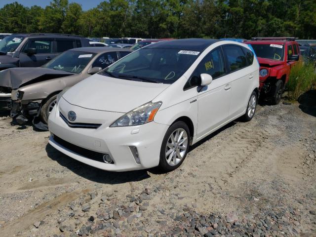 JTDZN3EU7D3253746 - 2013 TOYOTA PRIUS V WHITE photo 2