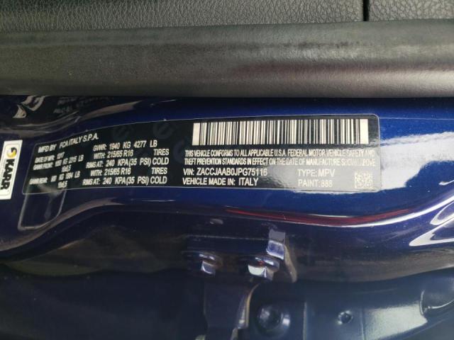 ZACCJAAB0JPG75116 - 2018 JEEP RENEGADE S BLUE photo 10