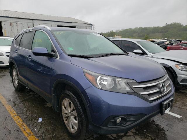 2HKRM4H75EH669945 - 2014 HONDA CR-V EXL BLUE photo 1