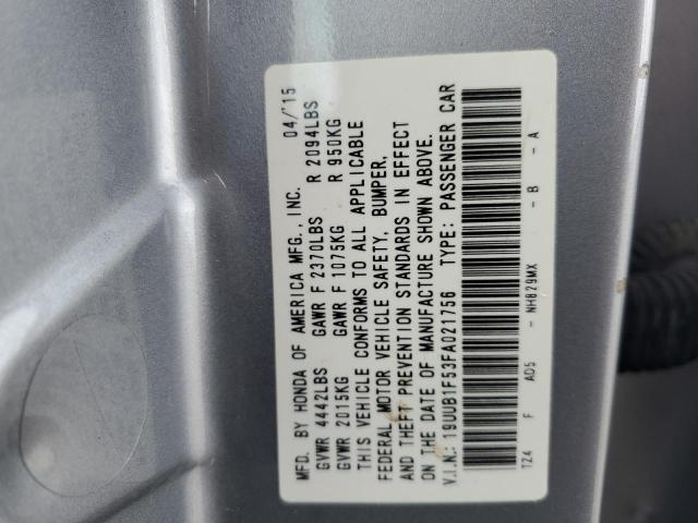 19UUB1F53FA021756 - 2015 ACURA TLX TECH SILVER photo 10