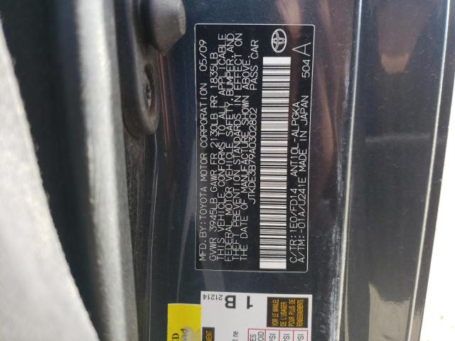 JTKDE3B79A0302802 - 2010 TOYOTA SCION TC 石墨色 照片 10